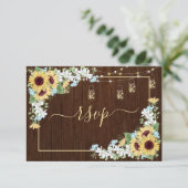 ウッド素朴ひまわりダスティブルーフローラ 出欠カード (スタンド正面)