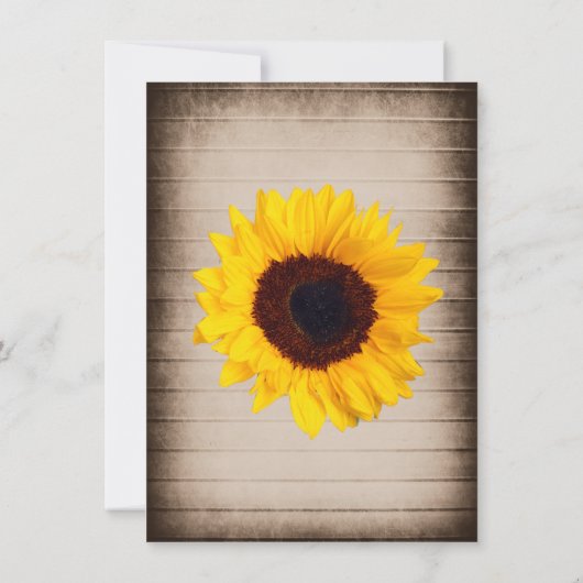 ウッド素朴ひまわりバチェロレッテ招待状 招待状 (裏面)