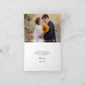 ウッド素朴ひまわりバラウッドズ結婚サンキュー シーズンカード (内部)