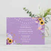 ウッド素朴ひまわりフローラリースブライダルシャワー 招待状 (スタンド正面)
