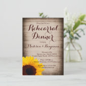 ウッド素朴ひまわりリハーサルディナー招待状 招待状 (スタンド正面)