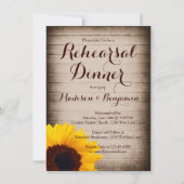ウッド素朴ひまわりリハーサルディナー招待状 招待状 (正面)