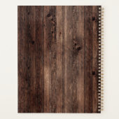 ウッド素朴ひまわり女性のカーボーイブーツコーヒー プランナー手帳 (裏面)