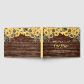 ウッド素朴ひまわり結婚のゲストブック ゲストブック (全面)