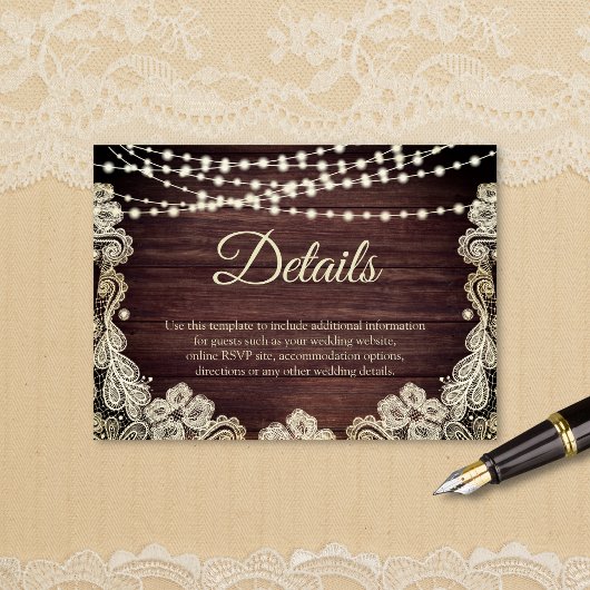 ウッド素朴アイボリーレースストリングライト詳細Enclo エンクロージャーカード