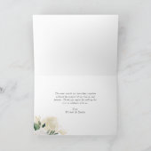 ウッド素朴アイボリー牡丹と金ゴールドグリッター結婚ズ サンキューカード (内部)