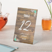 ウッド素朴アウトドア結婚座席表 台座サイン (インサイチュ)