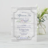 ウッド素朴アフタヌーンティーブライダルシャワー 招待状 (スタンド正面)