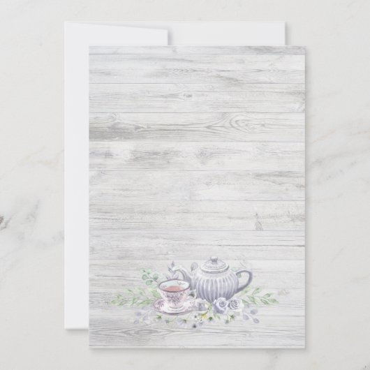 ウッド素朴アフタヌーンティーブライダルシャワー 招待状 (裏面)