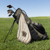 ウッド素朴アメリカ国旗のモノグラム ゴルフタオル (グリーン)