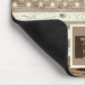 ウッド素朴アメリカ国旗のモノグラム マウスパッド (コーナー)