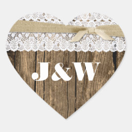 ウッド素朴アンドレース結婚封筒用シール ハートシール