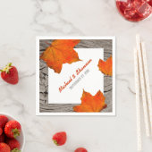 ウッド素朴アンド離れ秋の結婚式紙ナプキンス スタンダードカクテルナプキン (インサイチュ)