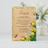 ウッド素朴イエロフローラバタフライ結婚ズ詳細 エンクロージャーカード (スタンド正面)