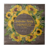 ウッド素朴イエローサンフラワーズファミリーファームハウス タイル (正面)