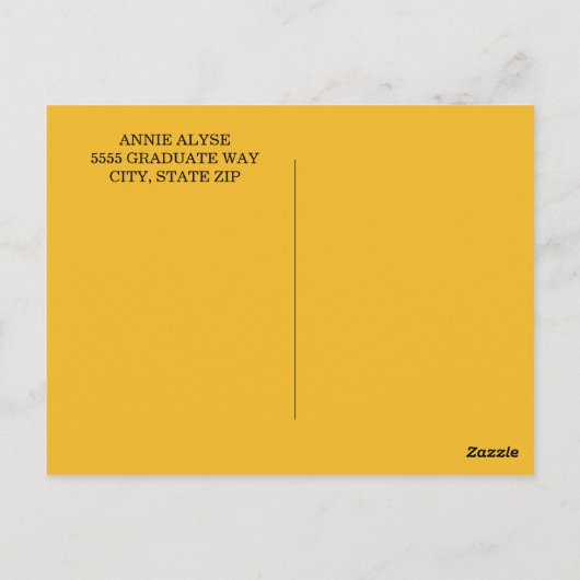 ウッド素朴イエローサンフラワーズ卒業パーティー ポストカード (裏面)