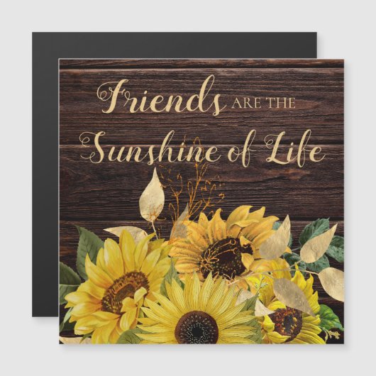 ウッド素朴イエローサンフラワーフレンズサンシャイン (正面/裏面)