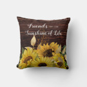 ウッド素朴イエローサンフラワーフレンズサンシャイン クッション (正面)