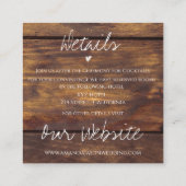 ウッド素朴イエローサンフラワー秋の結婚式詳細 エンクロージャーカード (裏面)