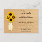 ウッド素朴イエローフローラメイスンジャー結婚ズ詳細 エンクロージャーカード (正面)