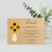 ウッド素朴イエローフローラメイスンジャー結婚ズ詳細 エンクロージャーカード (スタンド正面)