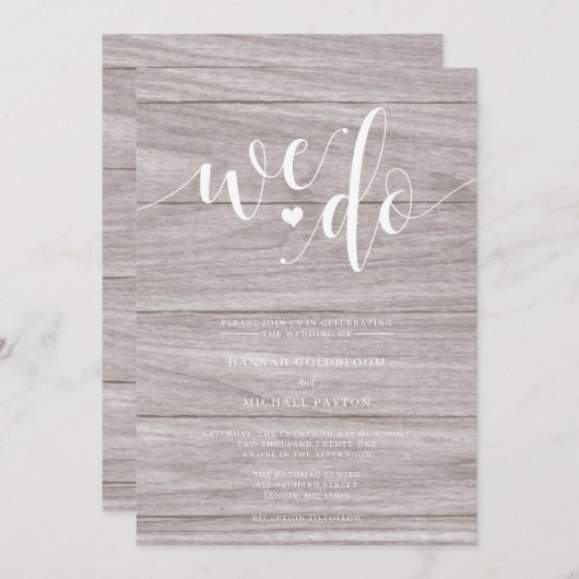 ウッド素朴ウィドゥ結婚式招待状 招待状 (正面/裏面)