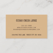 ウッド素朴ウィルダネスフォレストバケーションレンタル 名刺 (裏面)
