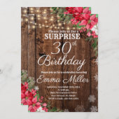 ウッド素朴ウィンターサプライズ30歳の誕生日 招待状 (正面/裏面)