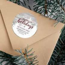 ウッド素朴ウィンターツリーブルゴーニュ差出人住所