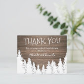 ウッド素朴ウィンターパインツリーサンキューカード (スタンド正面)
