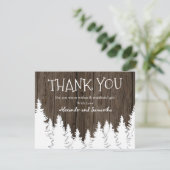 ウッド素朴ウィンターパインツリーサンキューカード (スタンド正面)