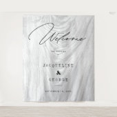 ウッド素朴ウィンターフォレ結婚ストデザイン タペストリー (正面)