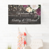 ウッド素朴ウェディングパーティーバナー 横断幕 (インサイチュ)