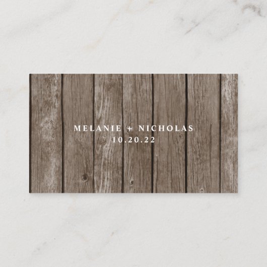 ウッド素朴ウェディング出欠Webサイトカード エンクロージャーカード (裏面)