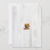 ウッド素朴ウエスタンサンフラワー感謝祭ディナー 招待状 (裏面)