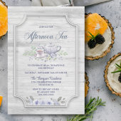 ウッド素朴エイジアフタヌーンティー誕生日 招待状