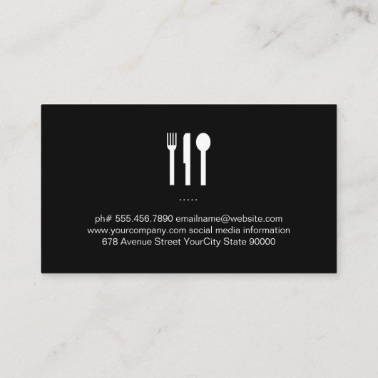 ウッド素朴エグゼクティブシェフシルバーウェア 名刺 (裏面)