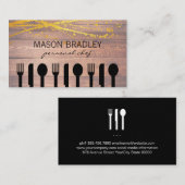 ウッド素朴エグゼクティブシェフシルバーウェア 名刺 (正面/裏面)