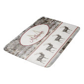 ウッド素朴エルク/トナカイ家族モノグラムタングレー バスマット (アングル)