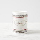 ウッド素朴エルク/トナカイ族モノグラム ボーンチャイナマグカップ (正面)