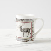 ウッド素朴エルク/トナカイ族モノグラム ボーンチャイナマグカップ (右)