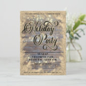 ウッド素朴エレガントホリ企業のーパーティー 招待状 (スタンド正面)