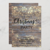 ウッド素朴エレガントホリ企業のーパーティー 招待状 (正面/裏面)