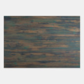 ウッド素朴オリーブグリーンスノーフレークハッピーホリデー ラッピングペーパーシート (正面3)