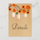 ウッド素朴オレンジフローラメイスンジャーズ詳細 エンクロージャーカード (正面)