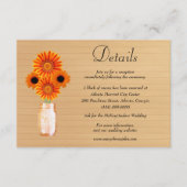 ウッド素朴オレンジフローラメイスンジャー結婚ズ詳細 エンクロージャーカード (正面)