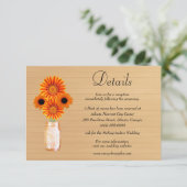 ウッド素朴オレンジフローラメイスンジャー結婚ズ詳細 エンクロージャーカード (スタンド正面)