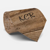 ウッド素朴オークブラウンモダンイニシャル ネクタイ (ロール)