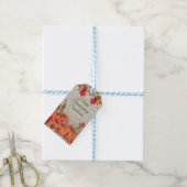 ウッド素朴オータムオレンジカボチャ紅葉 ギフトタグ (より糸付き)