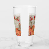 ウッド素朴オータムオレンジカボチャ紅葉 タンブラーグラス (左)